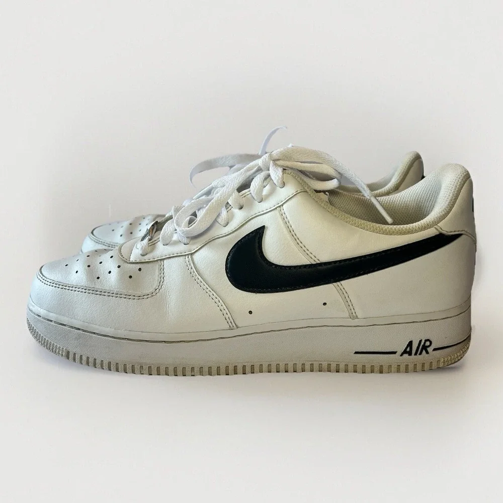 NIKE Men's Air Force 1 '07 Low White Black Size 10.5